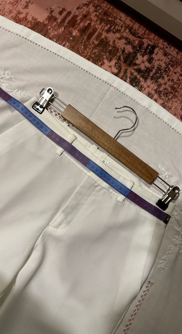 Mango Beyaz Kadın Kumaş Pantolon Midi Boy - Görsel 3