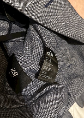 H&M Mavi Gri Erkek Slim Fit Düğmeli Takım Ceket - Görsel 10