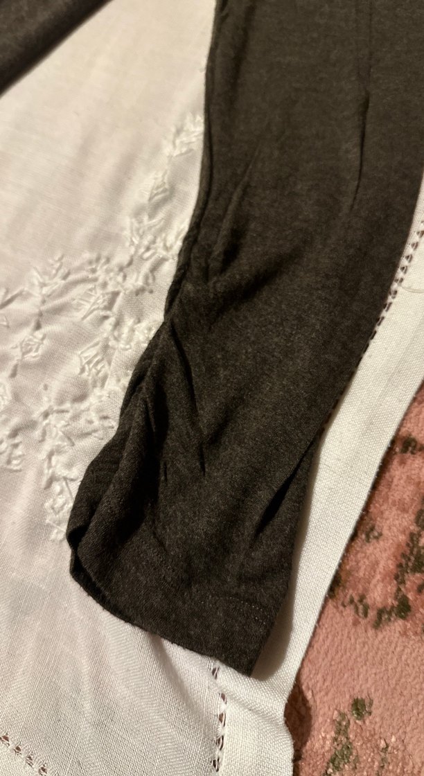 Koyu Vizon Uzun Kollu Omzu Carmen Ayarlanabilir Bluz Elbise - Görsel 3