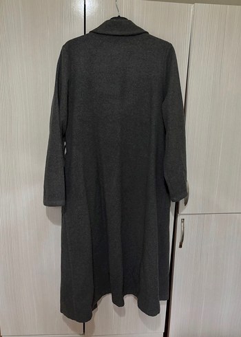 Gri Uzun Kadın Kaban - Görsel 5