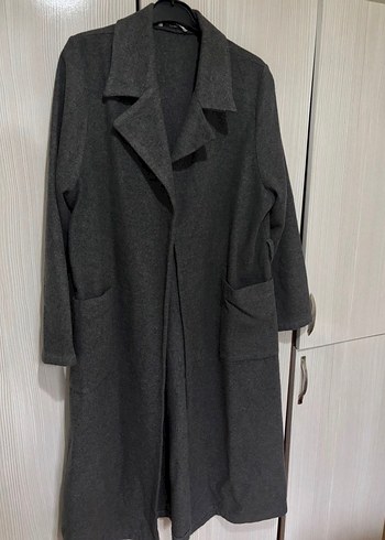 Gri Uzun Kadın Kaban - Görsel 2