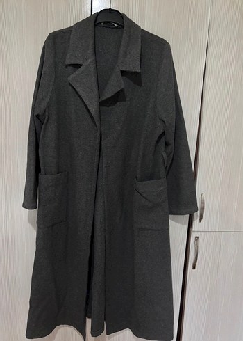 Gri Uzun Kadın Kaban - Görsel 4