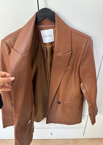 Deri blazer ceket - Görsel 3