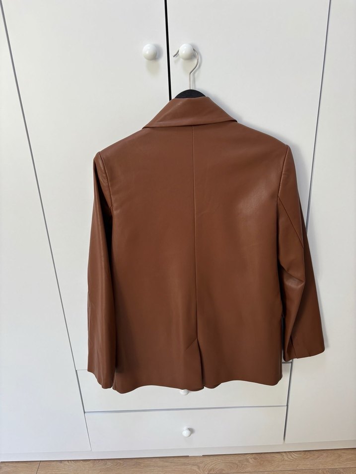 Deri blazer ceket - Görsel 4