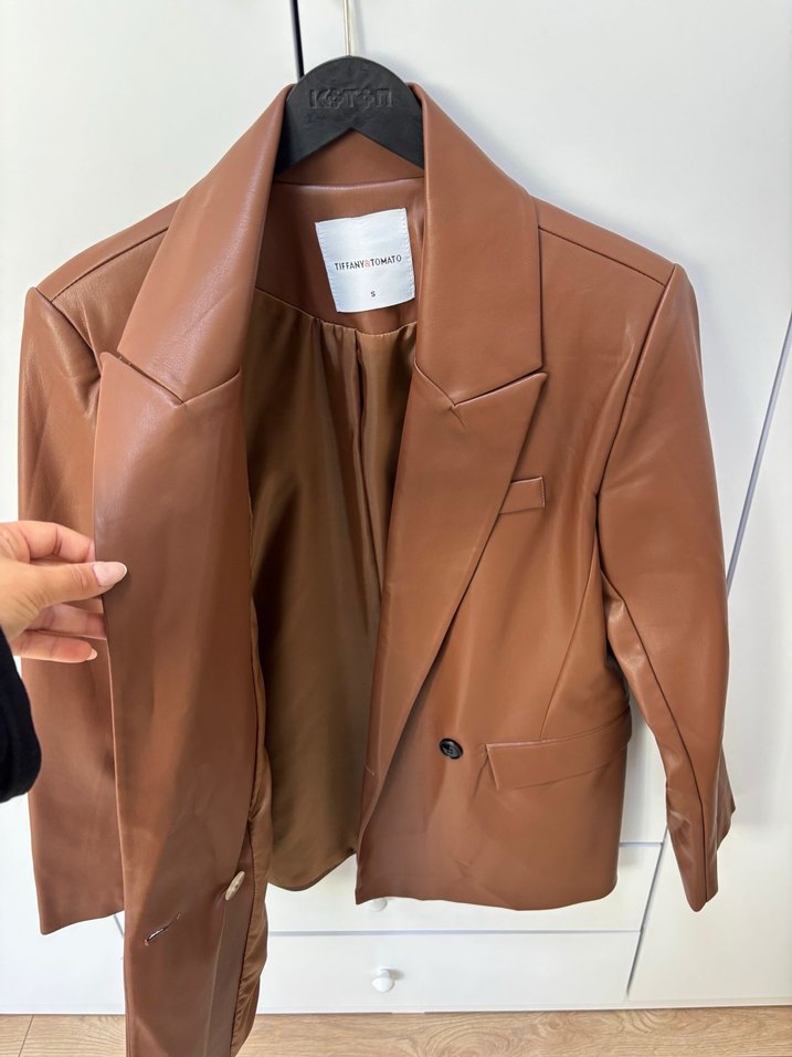 Deri blazer ceket - Görsel 3