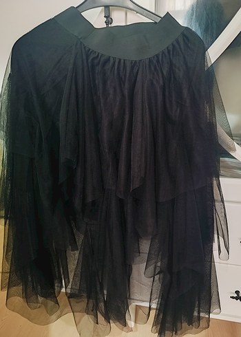 Trendyol & Milla Siyah Drapeli Uzun Gotik Etek