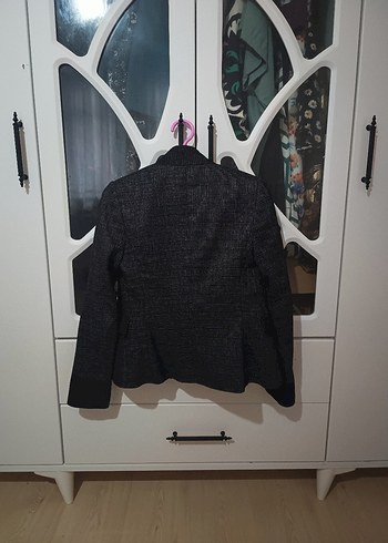 s Beden gri Renk Düğmeli Gri Kadın Blazer Ceket