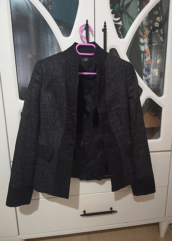 Koton Düğmeli Gri Kadın Blazer Ceket