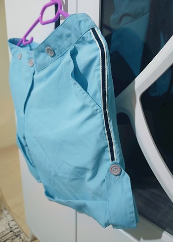 Mavi Düğmeli Mini Şort - Görsel 4