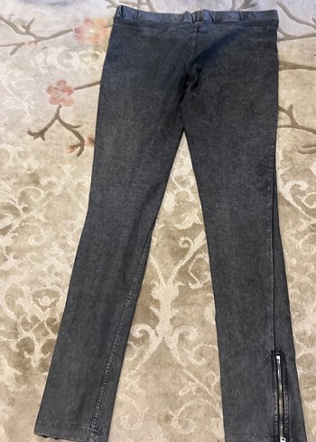 m Beden gri Renk Gri Bağlamalı Fermuarlı Skinny Kot Pantolon Tayt