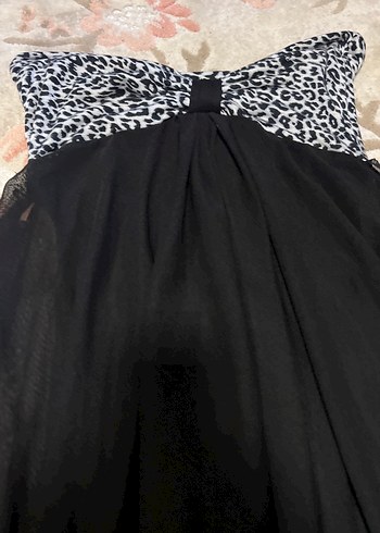 Diğer Siyah Straplez Uzun Drapeli Gotik Elbise