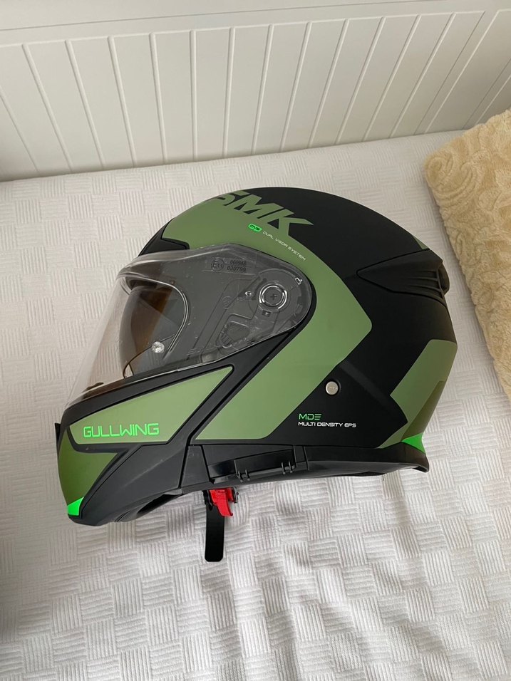 Yeşil SMK Kask, Tokalı, Minimalist Biker Tarzı - Görsel 4