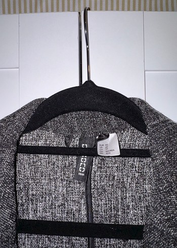 Gri Uzun Kadın Keten Ceket - Görsel 3