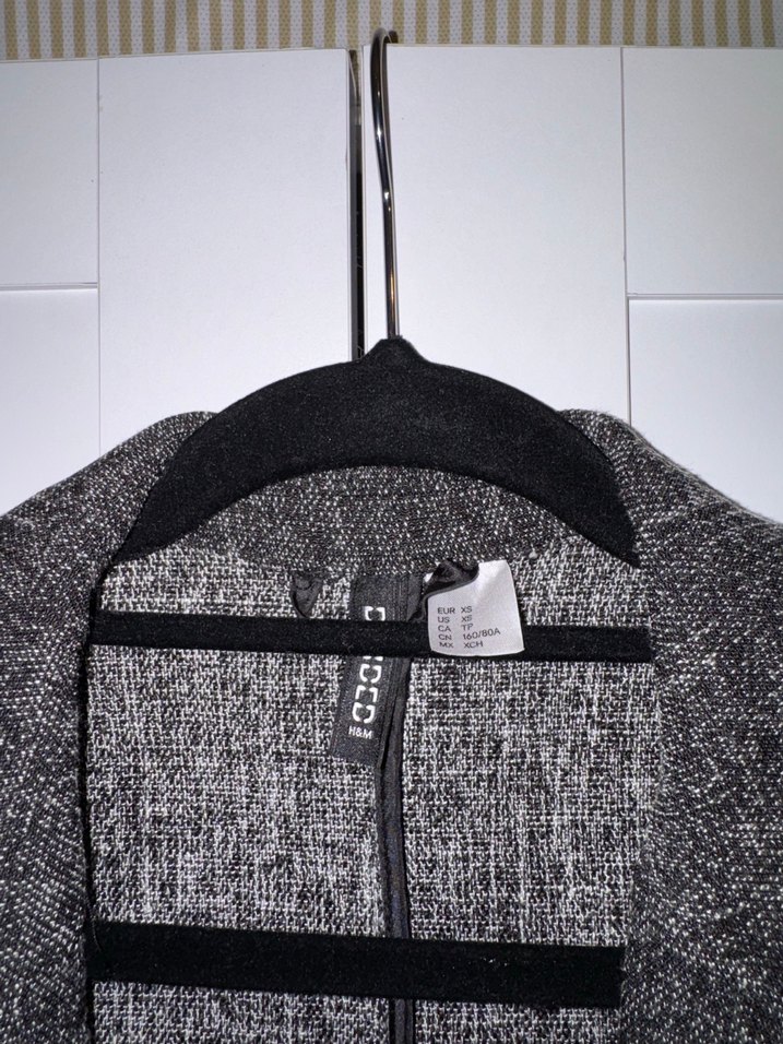 Gri Uzun Kadın Keten Ceket - Görsel 3