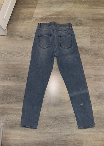 Göz Desenli Rahat Kesim Kadın Kot Pantolon - Görsel 4