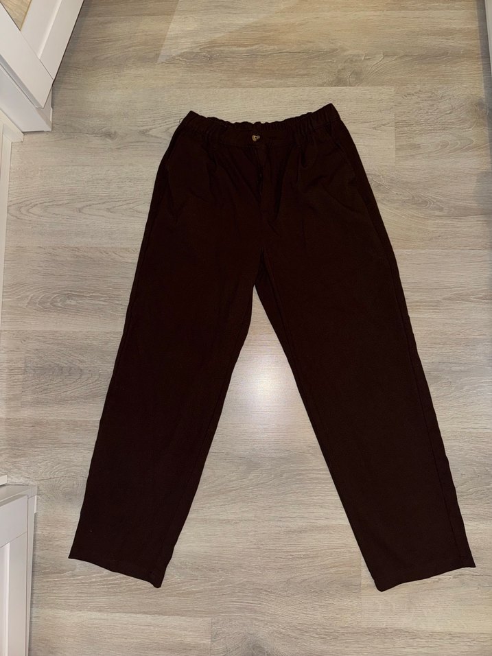 Düğmeli Kahverengi Erkek Pantolon - Görsel 2