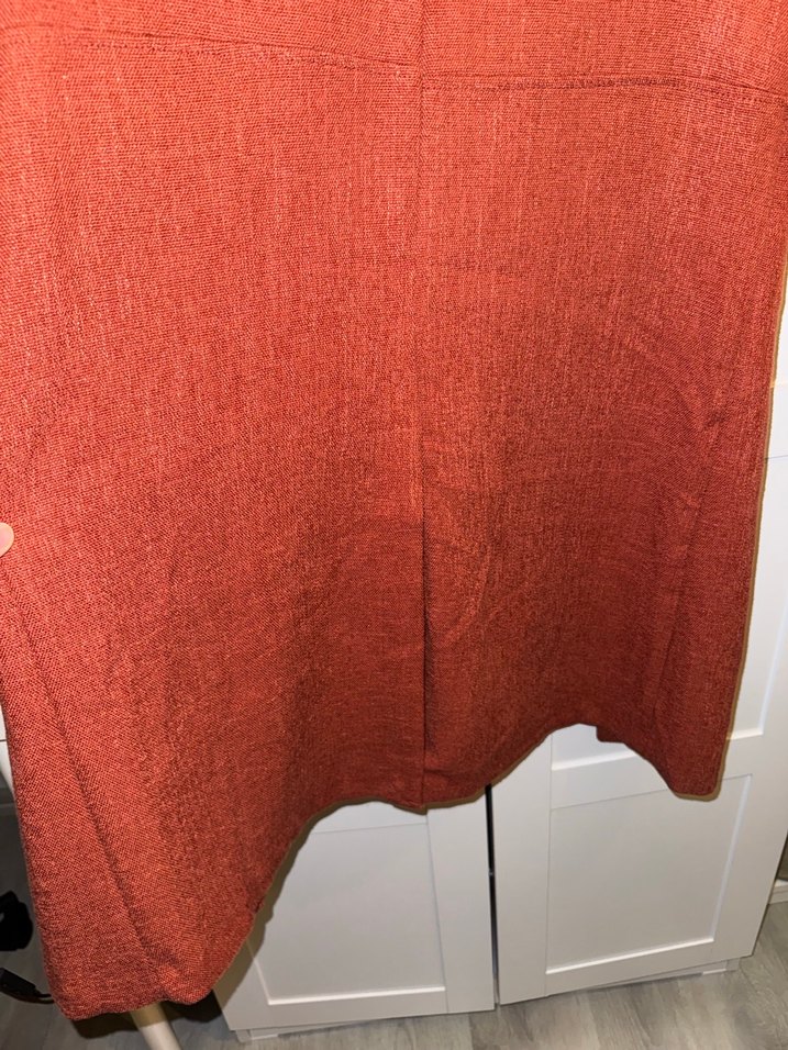 Uzun Turuncu Düğmeli Kadın Kaban - Görsel 4