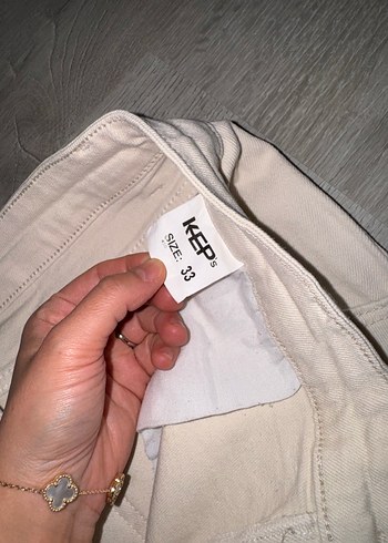 Bej Düğmeli Rahat Kesim Erkek Pantolon - Görsel 3