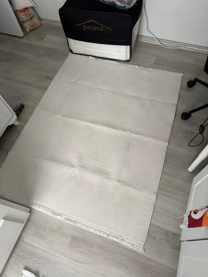 Gri Beyaz Modern Düz Halı - Görsel 2