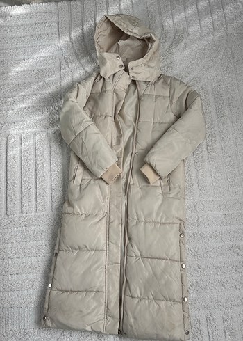 Beyaz Puff Kış Kadın Montu - Görsel 3