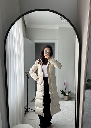 Beyaz Puff Kış Kadın Montu - Görsel 2