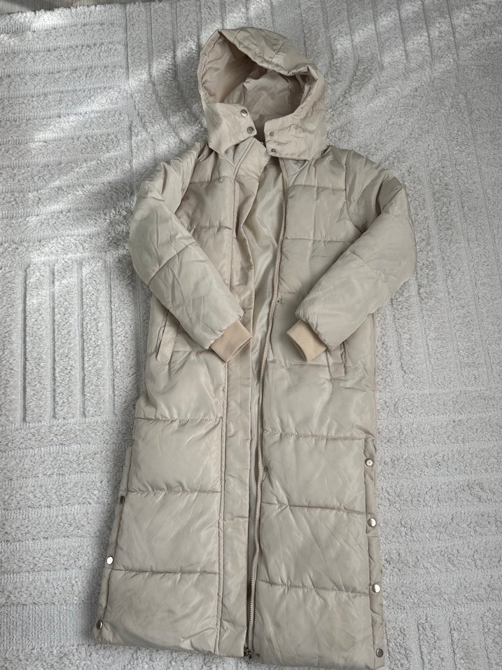 Beyaz Puff Kış Kadın Montu - Görsel 3