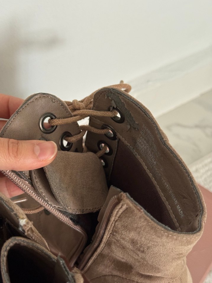 Bej Süet Bağcıklı Kadın Bot - Görsel 4