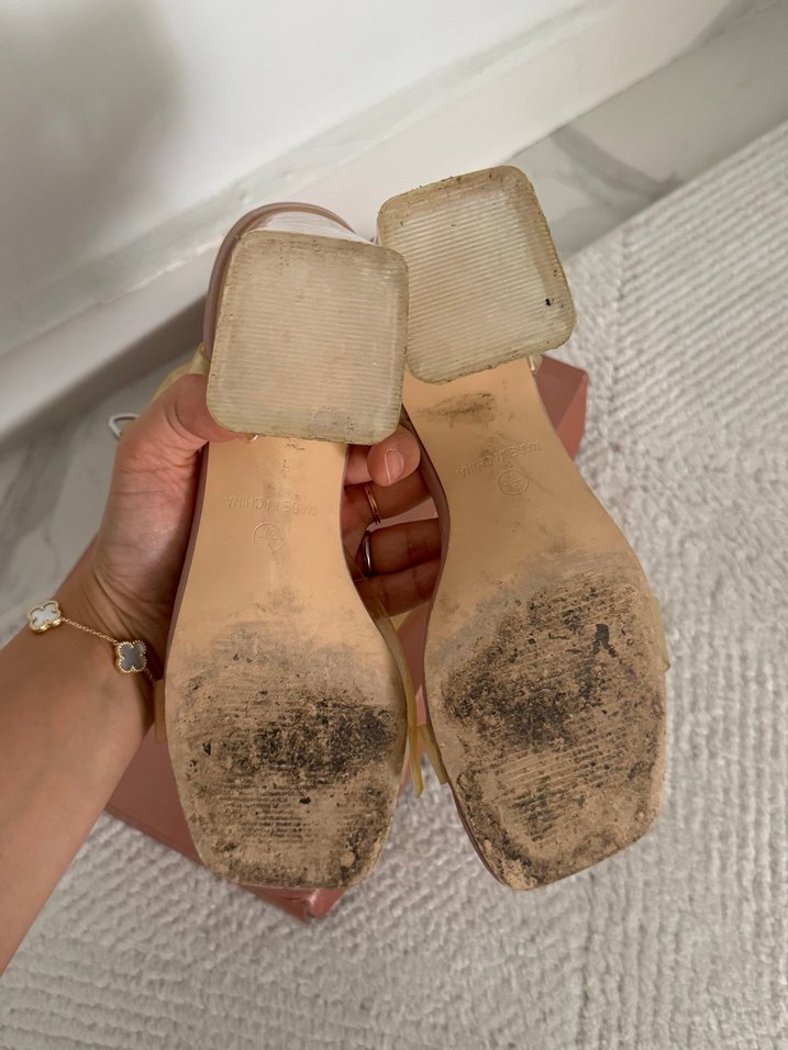 Transparan yazlık topuklu ayakkabı - Görsel 3