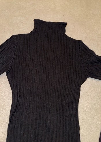 Siyah Balıkçı Yaka Uzun Kollu Kadın Kazak - Görsel 3