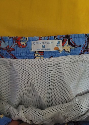 Renkli fileli Bohem deniz şortu - Görsel 5