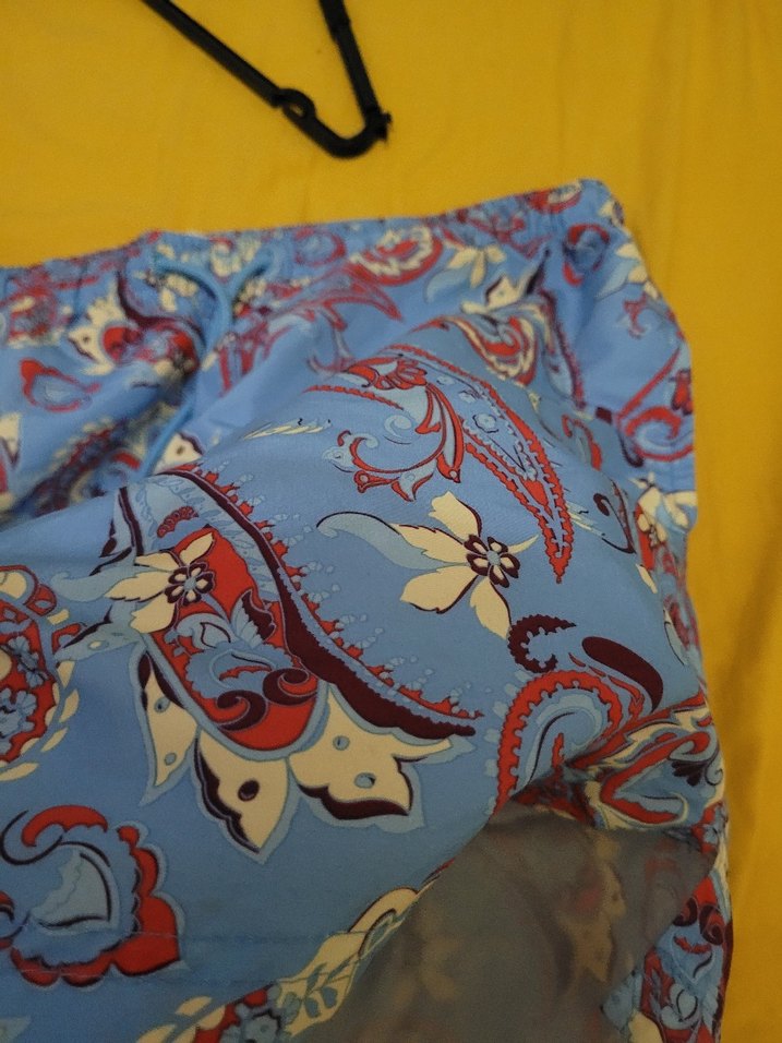 Renkli fileli Bohem deniz şortu - Görsel 4