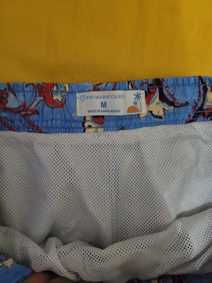 Renkli fileli Bohem deniz şortu - Görsel 5