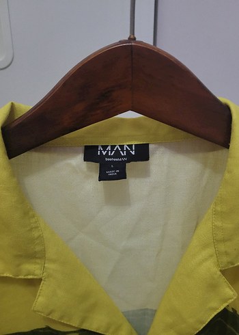 l/xl Beden sarı Renk Kısa Kollu Oversize Gömlek Şort takım