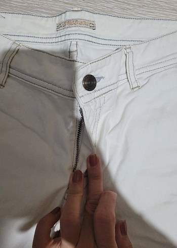 Beyaz kot kapri, kısa şort ,bermuda - Görsel 2