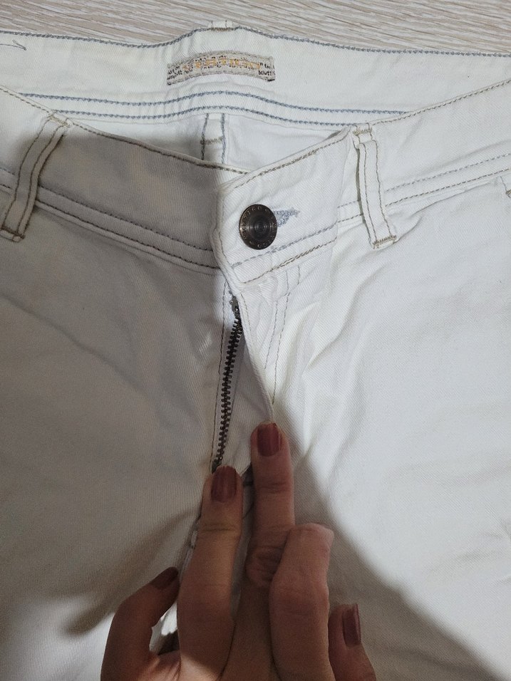 Beyaz kot kapri, kısa şort ,bermuda - Görsel 2