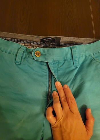 34 Beden turkuaz Renk Ted Baker Turkuaz Erkek Mini Denim Şort