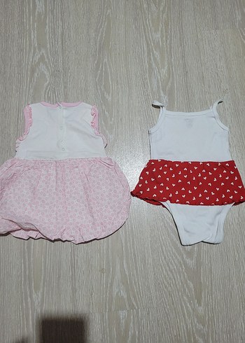 Diğer Kız Bebek Dantelli ve Nakışlı Askısız Body zıbın elbise