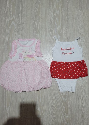 Kız Bebek Dantelli ve Nakışlı Askısız Body zıbın elbise
