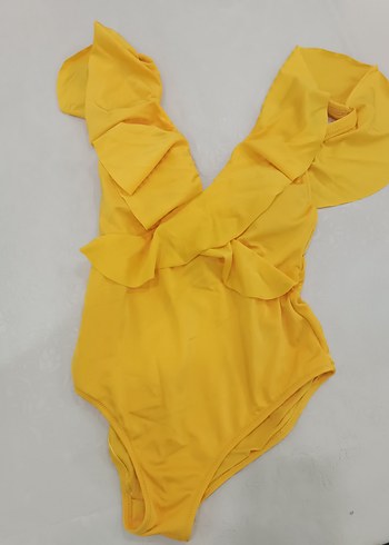 Sarı Fırfırlı Bohem Kadın Mayo - Görsel 2