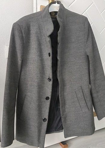 Düğmeli Gri Midi Erkek Kaban - Görsel 2