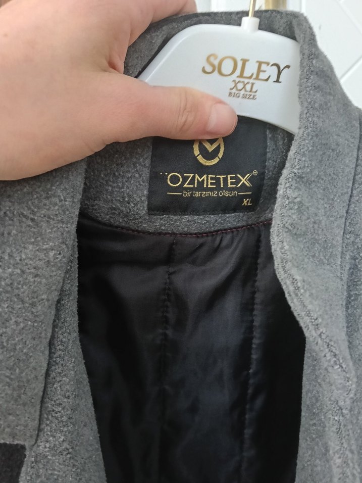 Düğmeli Gri Midi Erkek Kaban - Görsel 3