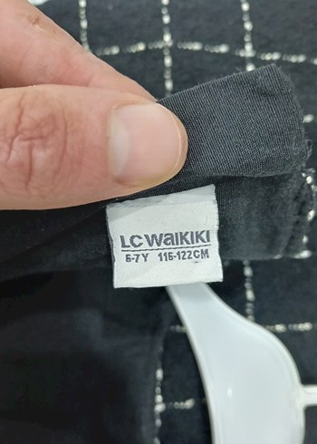 Kareli Triko Kız Çocuk Elbise - Görsel 2