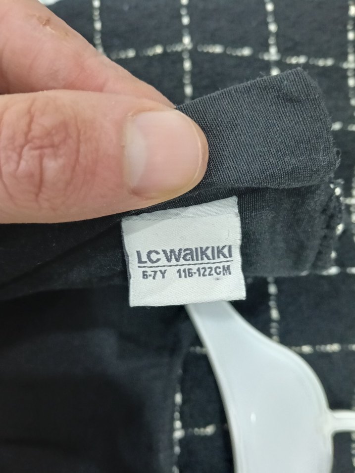 Kareli Triko Kız Çocuk Elbise - Görsel 2