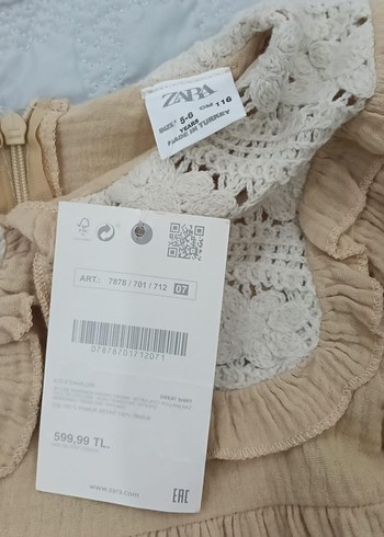 Bej Keten Bohem Uzun Kollu Hamile Bluzu - Görsel 2