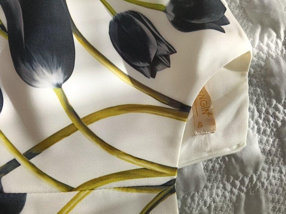 Baskılı Beyaz bluz - Görsel 4