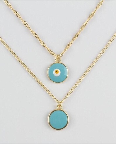 Accessorize İKİLİ NAZAR KOLYE