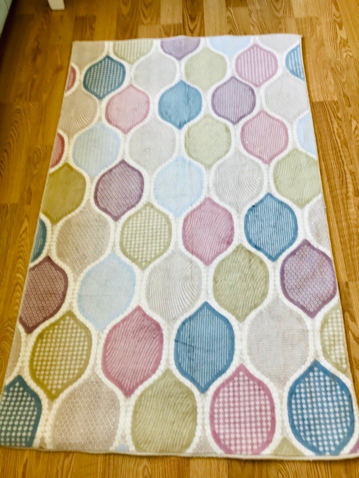 Pastel Renkli Çok Renkli Modern Desenli Halı - Görsel 2