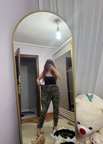 Kadın Haki Kamuflaj Street Style Pantolon4 - Görsel 4