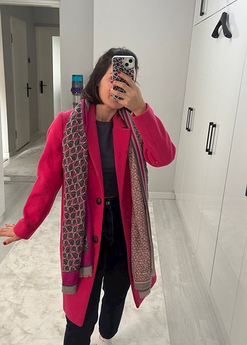 34 Beden Pembe Kadın Kaban