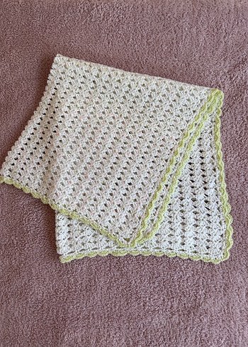 Beyaz Örgü Bebek Battaniyesi - Görsel 3